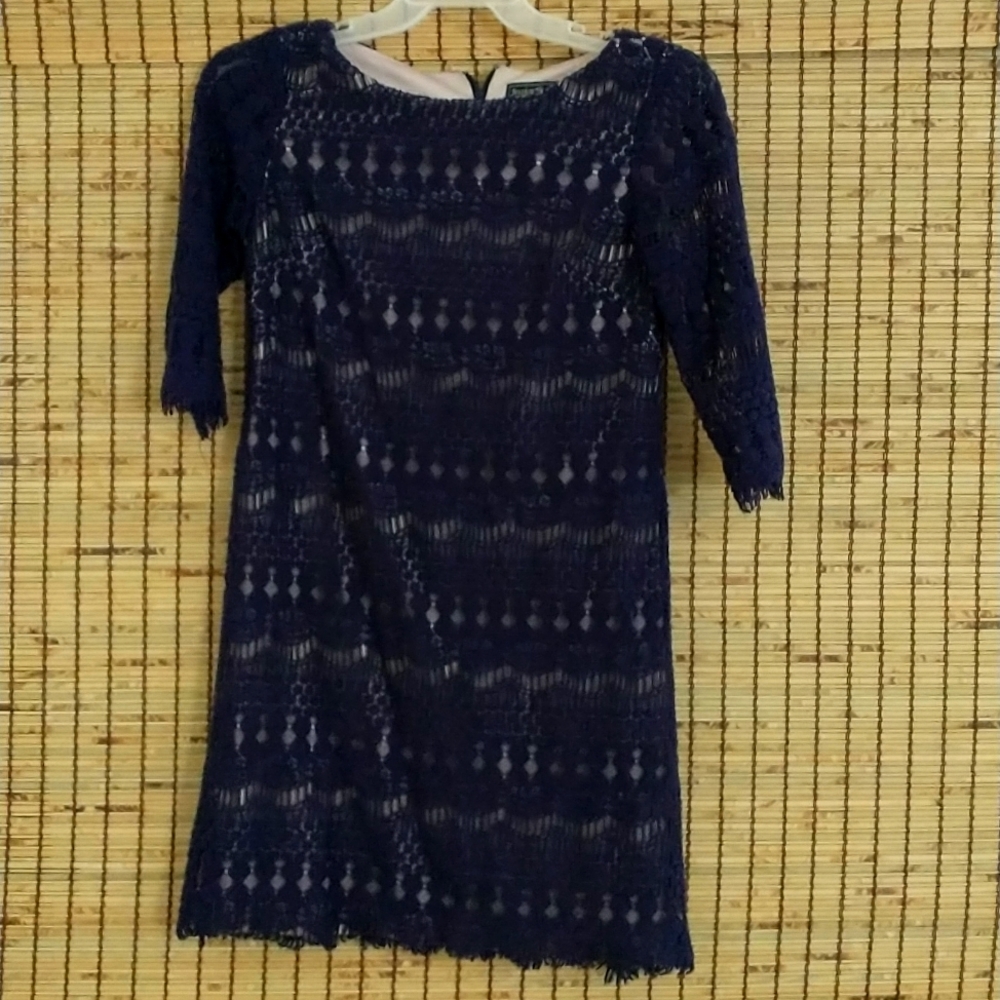 Jessica Howard Size:4P Navy Cocktail Dress